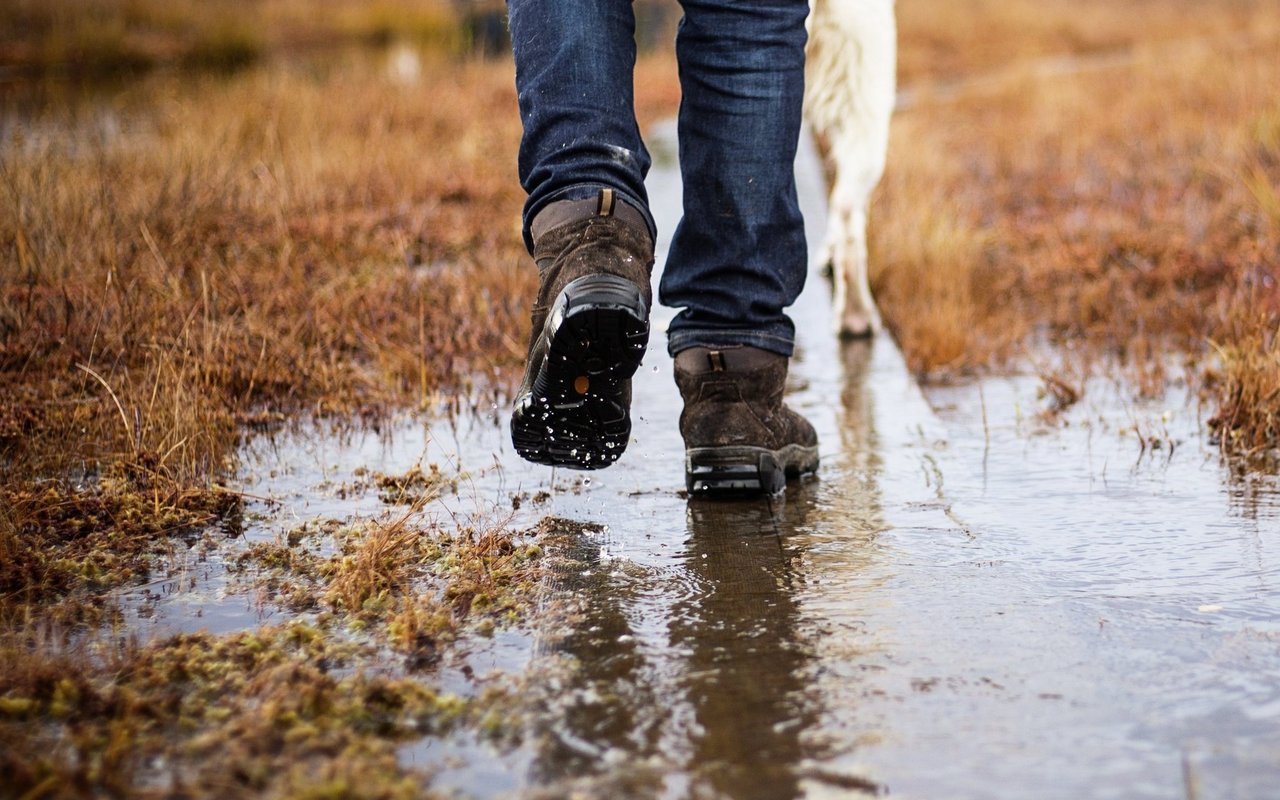 (Symbolbild) Der trockene Boden kann das Wasser der heftigen Regenschauer nicht aufnehmen.